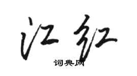 駱恆光江紅行書個性簽名怎么寫