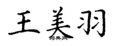 丁謙王美羽楷書個性簽名怎么寫