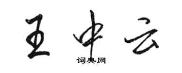 駱恆光王中雲行書個性簽名怎么寫