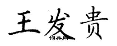 丁謙王發貴楷書個性簽名怎么寫