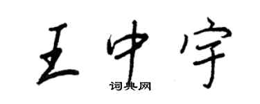 王正良王中宇行書個性簽名怎么寫