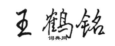 駱恆光王鶴銘行書個性簽名怎么寫