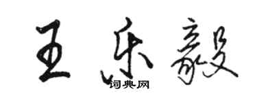 駱恆光王樂毅行書個性簽名怎么寫