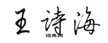 駱恆光王詩海行書個性簽名怎么寫