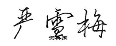 駱恆光嚴雪梅行書個性簽名怎么寫