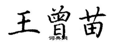 丁謙王曾苗楷書個性簽名怎么寫