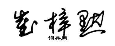 朱錫榮崔梓默草書個性簽名怎么寫