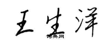 王正良王生洋行書個性簽名怎么寫