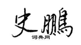 王正良史鵬行書個性簽名怎么寫