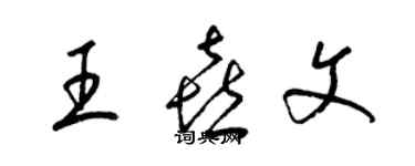 梁錦英王喜文草書個性簽名怎么寫