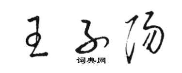 駱恆光王子陽草書個性簽名怎么寫