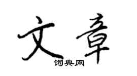 王正良文章行書個性簽名怎么寫
