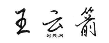 駱恆光王雲箭行書個性簽名怎么寫