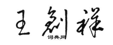 駱恆光王創祥草書個性簽名怎么寫