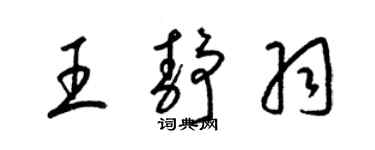 梁錦英王靜羽草書個性簽名怎么寫