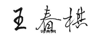 駱恆光王春棋行書個性簽名怎么寫