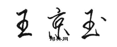 駱恆光王京玉行書個性簽名怎么寫