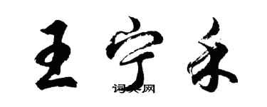 胡問遂王寧禾行書個性簽名怎么寫