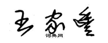 朱錫榮王家豐草書個性簽名怎么寫