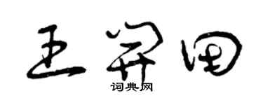 曾慶福王開田草書個性簽名怎么寫