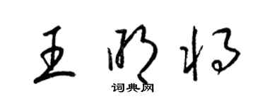 梁錦英王明將草書個性簽名怎么寫