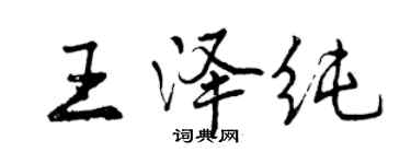 曾慶福王澤純行書個性簽名怎么寫