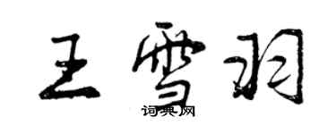 曾慶福王雪羽行書個性簽名怎么寫