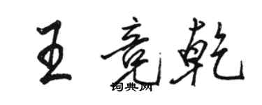 駱恆光王競乾行書個性簽名怎么寫