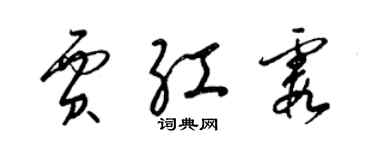 梁錦英賈紅霞草書個性簽名怎么寫