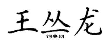 丁謙王叢龍楷書個性簽名怎么寫