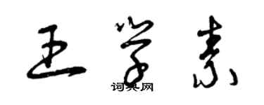 曾慶福王學素草書個性簽名怎么寫