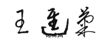 駱恆光王進菊草書個性簽名怎么寫