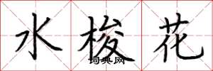 荊霄鵬水梭花楷書怎么寫