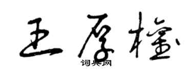 曾慶福王厚權草書個性簽名怎么寫