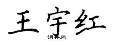 丁謙王宇紅楷書個性簽名怎么寫