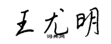 王正良王尤明行書個性簽名怎么寫