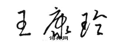 駱恆光王康玲草書個性簽名怎么寫