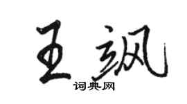 駱恆光王颯行書個性簽名怎么寫