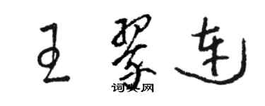 駱恆光王翠連草書個性簽名怎么寫