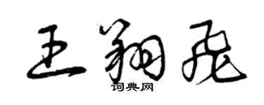 曾慶福王翔飛草書個性簽名怎么寫