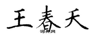 丁謙王春夭楷書個性簽名怎么寫