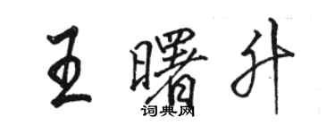 駱恆光王曙升行書個性簽名怎么寫