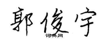 王正良郭俊宇行書個性簽名怎么寫