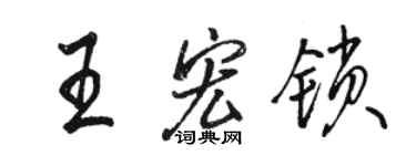 駱恆光王宏鎖行書個性簽名怎么寫