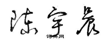 曾慶福陳宇晨草書個性簽名怎么寫