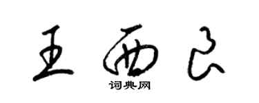 梁錦英王西良草書個性簽名怎么寫