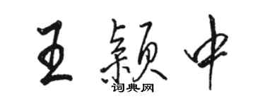 駱恆光王穎中行書個性簽名怎么寫