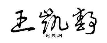 曾慶福王凱靜草書個性簽名怎么寫