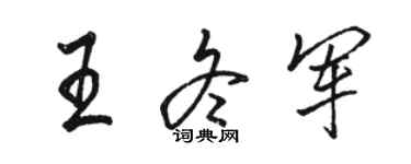 駱恆光王冬軍行書個性簽名怎么寫