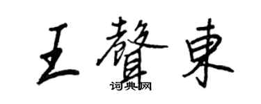 王正良王聲東行書個性簽名怎么寫